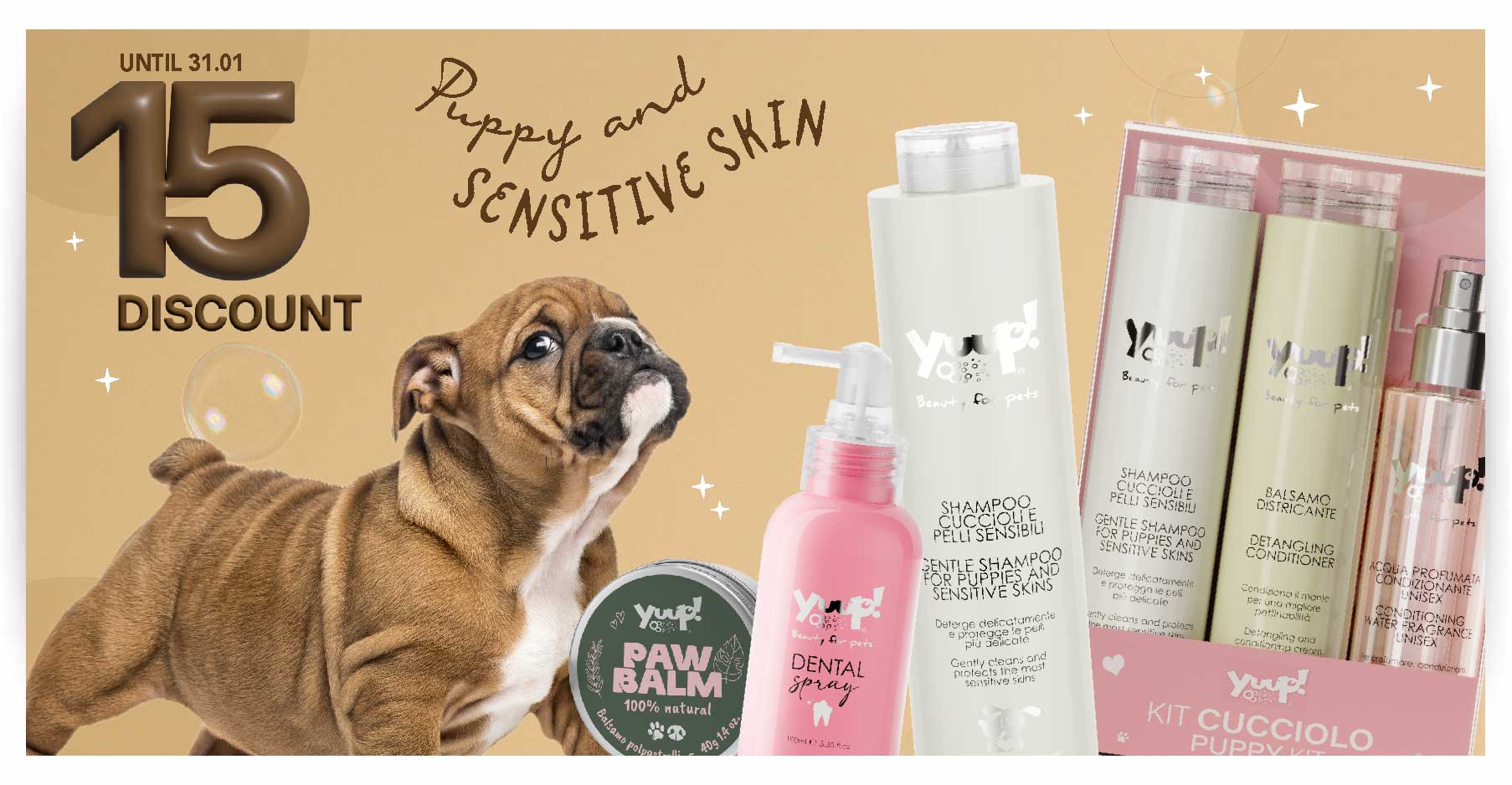 Promo cuccioli e pelli sensibile 15% sui prodotti Home 