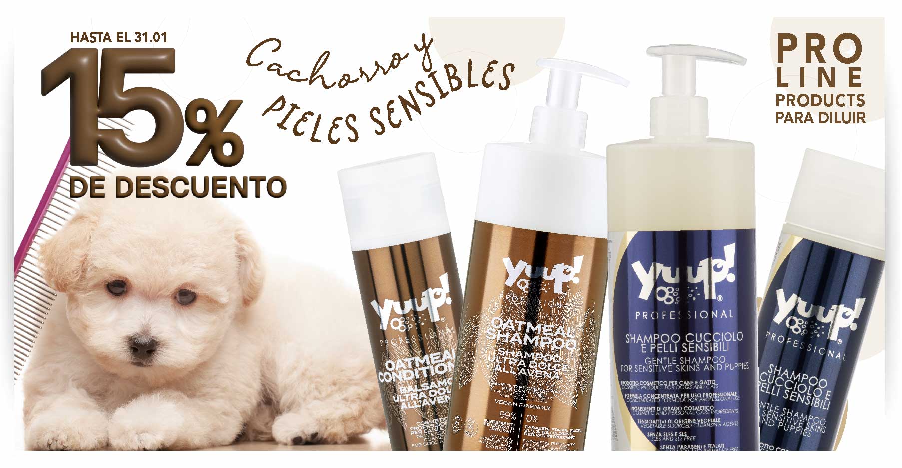 Promo cuccioli e pelli sensibile 15% sui prodotti Professionali 